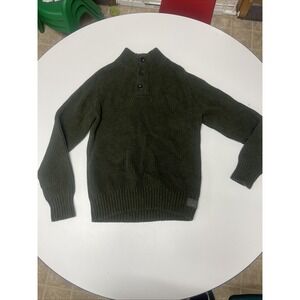 American Eagle Outfitters Mens ‎ 100% Woven Cotton Pullover 1/4 Green Sweater XL